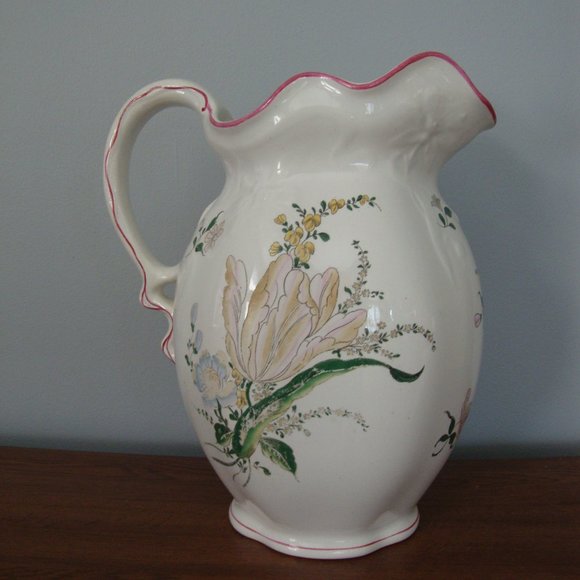 Antique Societe Ceramique Maestricht Holland Floral Pitcher - Picture 3 of 9